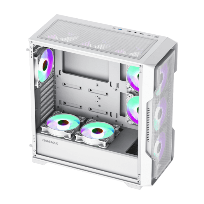 GameMax Siege E-ATX Mid-Tower Gaming Case White - Image 8