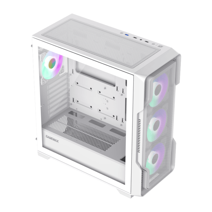 GameMax Siege E-ATX Mid-Tower Gaming Case White - Image 5