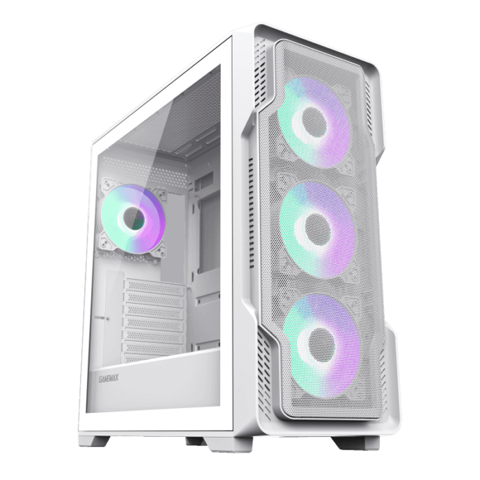 GameMax Siege E-ATX Mid-Tower Gaming Case White - Image 1